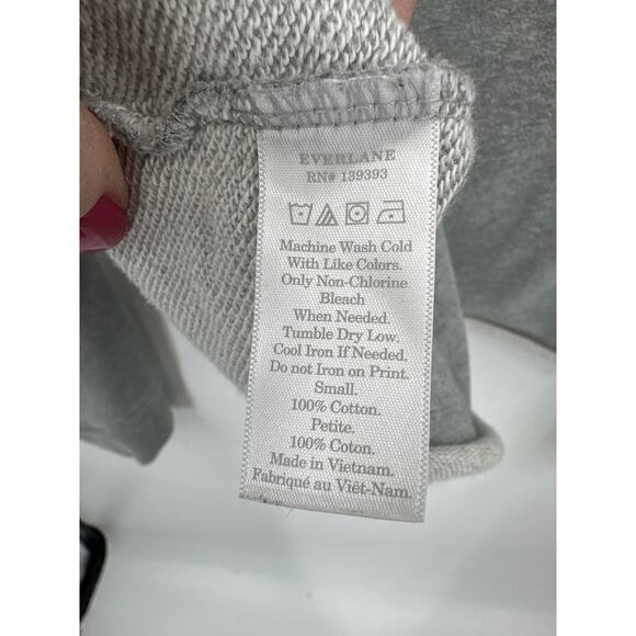 Everlane 100% Human custom cropped Long sleeve Sweatshirt Size Small - Picture 4 of 4